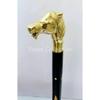 Brass Solid Horse Head Handle Wooden Walking Stick Style Cane Vintage Antique