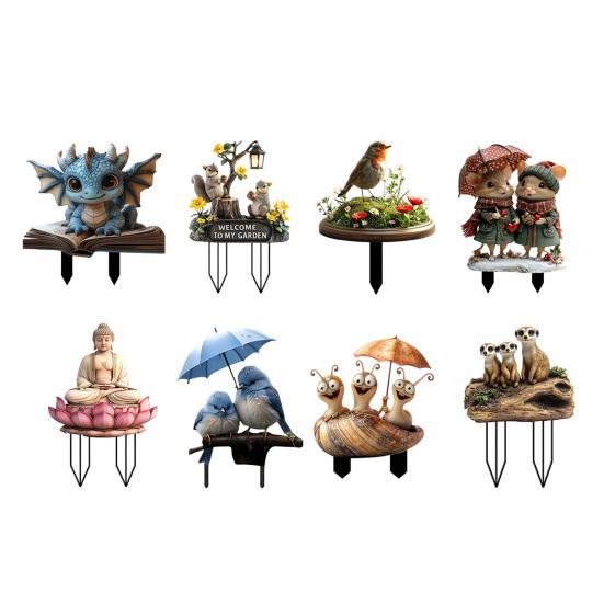 Улитка Садовая колышек Мультфильм Улитки Кашпо Горшок Декор Двор Украшения Акрил Знак