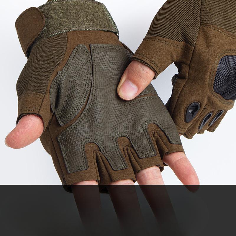 Тактические перчатки из углеродного волокна с обрезанными пальцами, военные, для боевых действий, спецназа, износостойкие, для езды на мотоцикле, спортивные защитные перчатки.