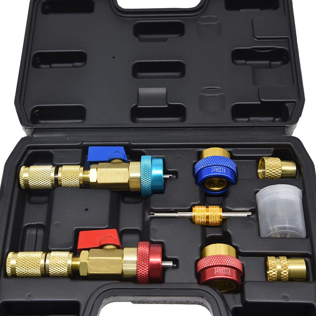 R134A R1234YF R22 Наборы инструментов для снятия и установки сердечника клапана для бытового и автомобильного кондиционирования воздуха, в ящике для инструментов