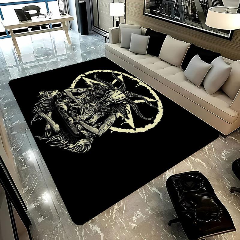 3D HD Printing Mysterious Goat Theme Rug,Carpet for Living Room Bedroom Sofa Doormat Decor,Kid Game Non-slip Floor Mat Alfombra