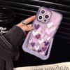 Ins Purple Love Heart Невидимый чехол-держатель для Iphone 13 11 12 14 Pro Max 14 Plus противоударный чехол с кронштейном-подставкой