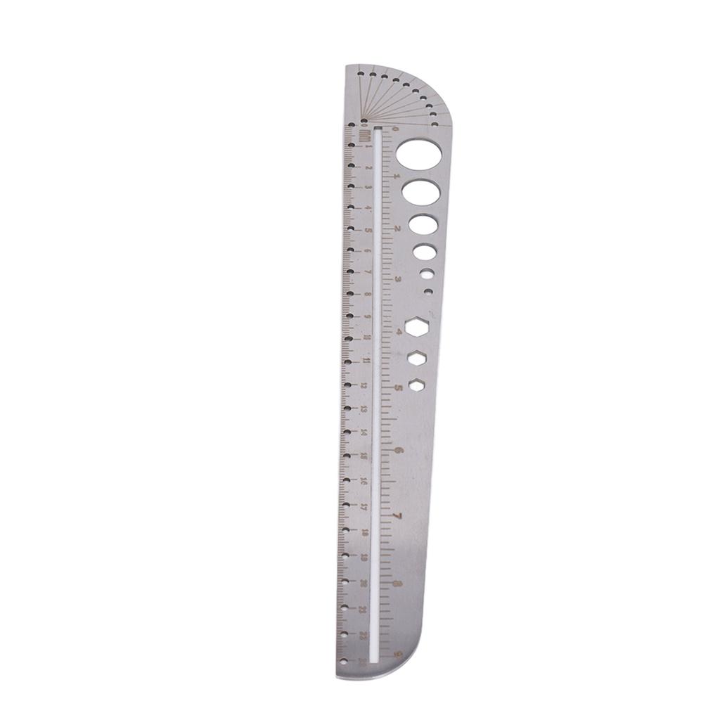 Stainless Steel Ruler Multifunctional Special Shaped Large Office Ruler with Scale Sewing Leather Measuring Tool