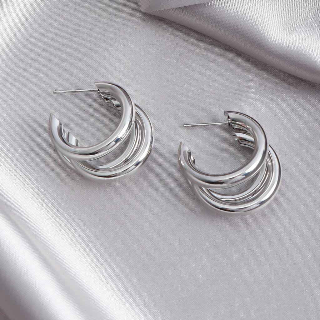 Jewelry, Retro Style Light Luxury High-End Geometric U-Shaped Temperament Earrings, Women'S Exaggerated Metal
