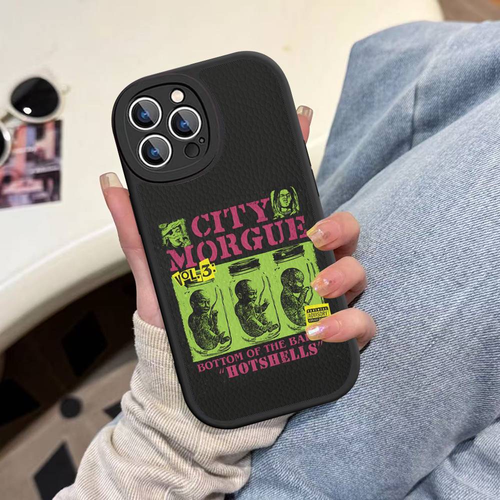Чехол для телефона C-City M-Morgue Zillakami для iPhone 16 15 14 13 12 11 Pro Max Plus Ударопрочный кожаный чехол