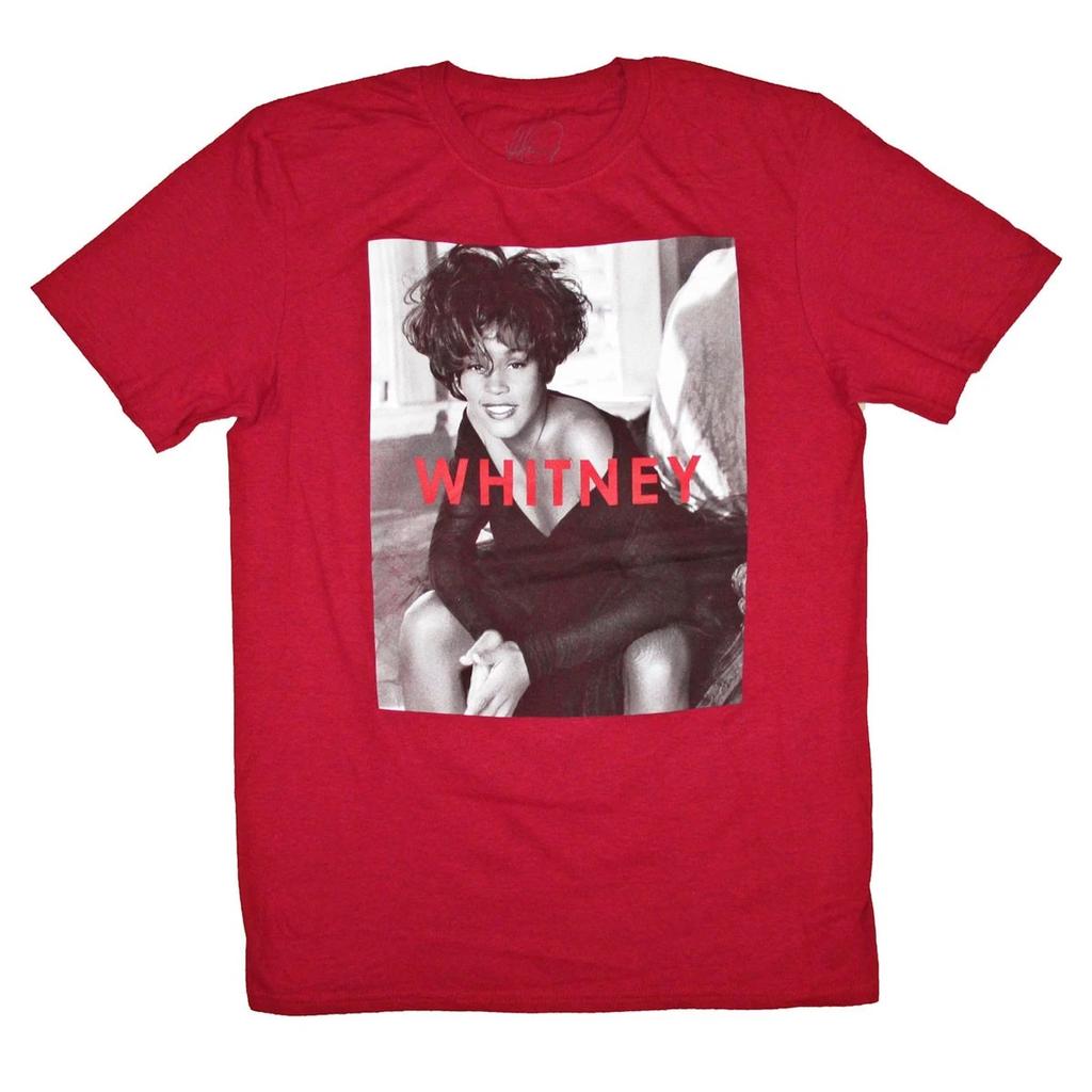 Men's Whitney Houston Name on Dark Heather Red Tee T-shirt Medium Dark Heather