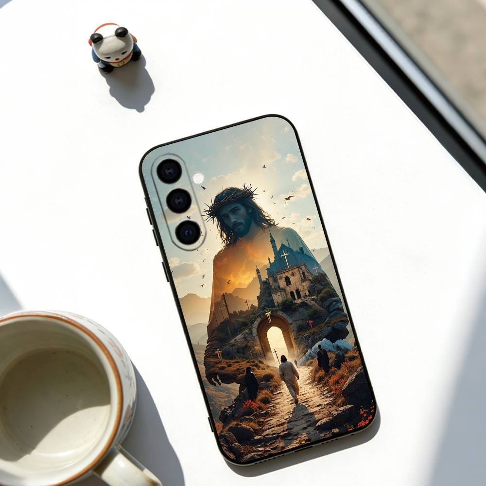 Чехол для телефона Иисус Христос Для Samsung Galaxy A73,A72,A71,A70,A53,A52,A51,Мягкий силиконовый черный чехол