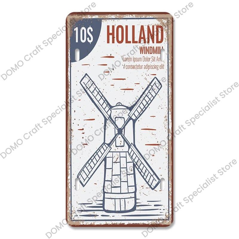 National Landmark Poster Car License Plate Retro France New York Australia Metal Tin Signs Wall Decor Garage Car Club