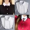 Fake Collar Detachable Collar for Women Girls Shirts Dickey Half False Blouse Dickey Tops Solid Color False Collar White/Black