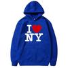 Худи с принтом I Love New York, мужская и женская мода, повседневный худи-пуловер с капюшоном, уличная одежда в стиле хип-хоп
