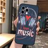 Чехол для телефона 'Любовь к музыке' для iphone 17 Pro Max 17 Pro Air 16 15 14 13 Pro Max 15 16 Pro 15Plus