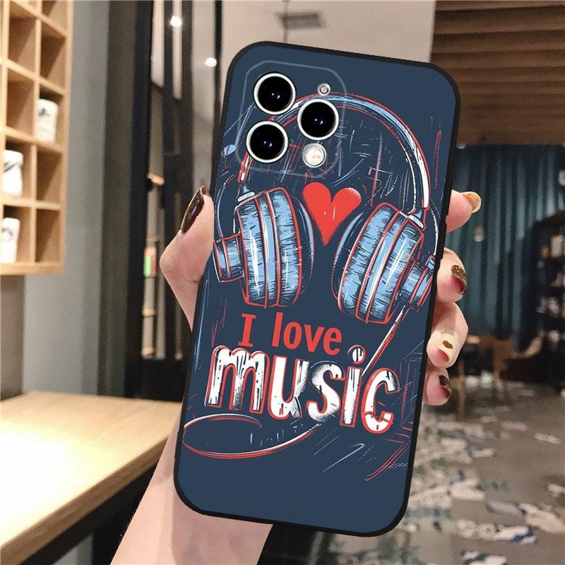 Чехол для телефона 'Любовь к музыке' для iphone 17 Pro Max 17 Pro Air 16 15 14 13 Pro Max 15 16 Pro 15Plus