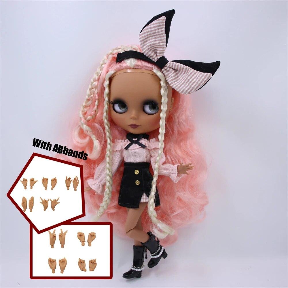 ICY DBS Blyth кукла шаровой шарнир, тело, разноцветные волосы, черная кожа, матовое лицо, телесная кукла и набор, кукла, игра-одевалка, подарок для девочки
