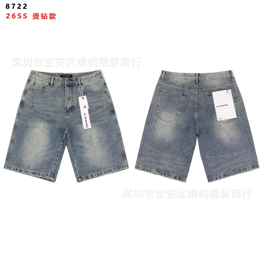 2026 Spring and Autumn New Y2K Gypsy Star Old Washed Casual Loose Shorts Wholesale of the same style for men and women