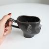 1PC Ceramic Cup Souvenirs Handle Mug Abstract Facial Makeup Cup Retro Human Face Niche Cup Black Coffee Cup Creative 13.5x8x8.5cm