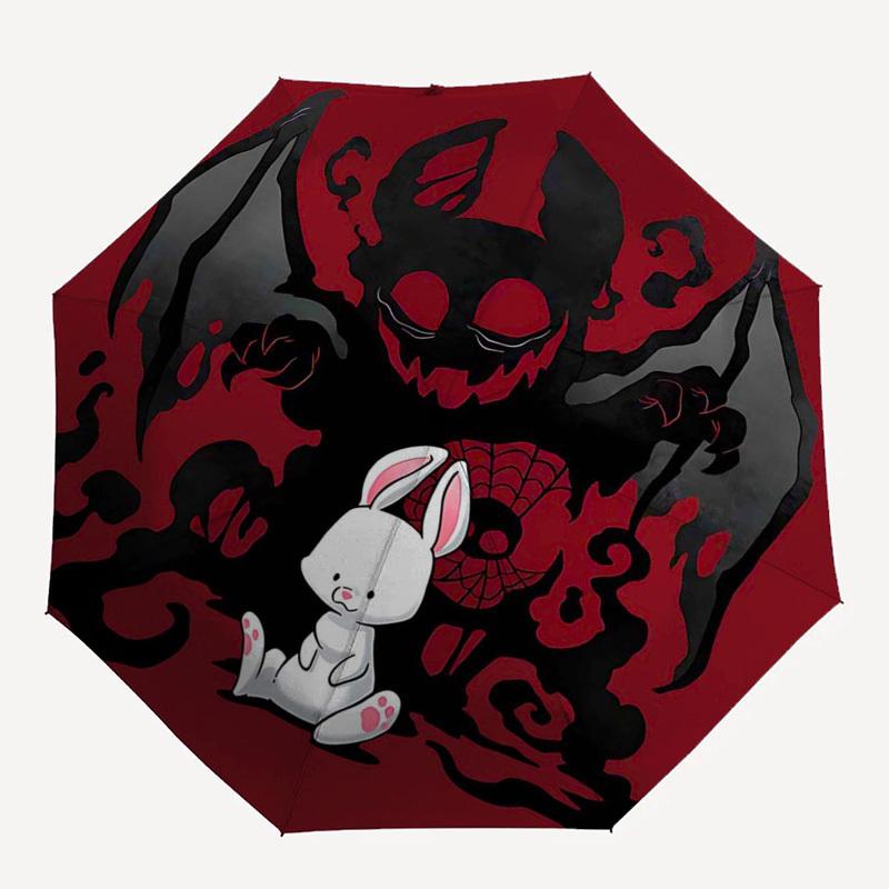 1pc Bat & Bunny Design Automatic Opening/Closing Umbrella with Foldable Design, 8-Iron Frame, Outdoor Use, Festival Gift for Fans, Travelers, Daily Us