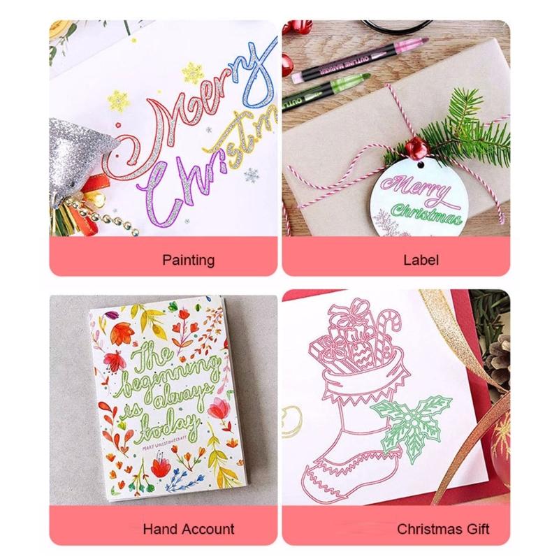 Marker Pen for Smooth Flow Glitter Gel Pen For Drawing Writing On Multiple Surfaces Fade Resistant Art Tools