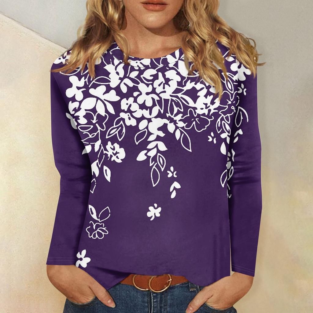 Рубашки с длинным рукавом для женщин, милые футболки с графическим принтом, блузки, повседневные базовые топы больших размеров, пуловеры