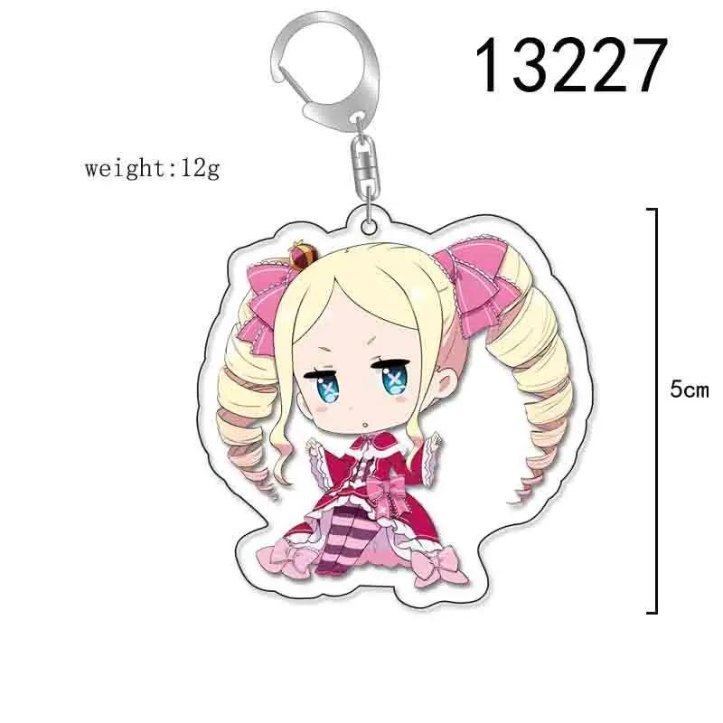 Anime Re:life in a Different World from Zero keychain Kawaii Rem Ram Acrylic Key Chain Cartoon Figures Pendant Cosplay Jewelry