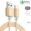 USB Type C Cable, 1M, For Phone - Golden Nylon