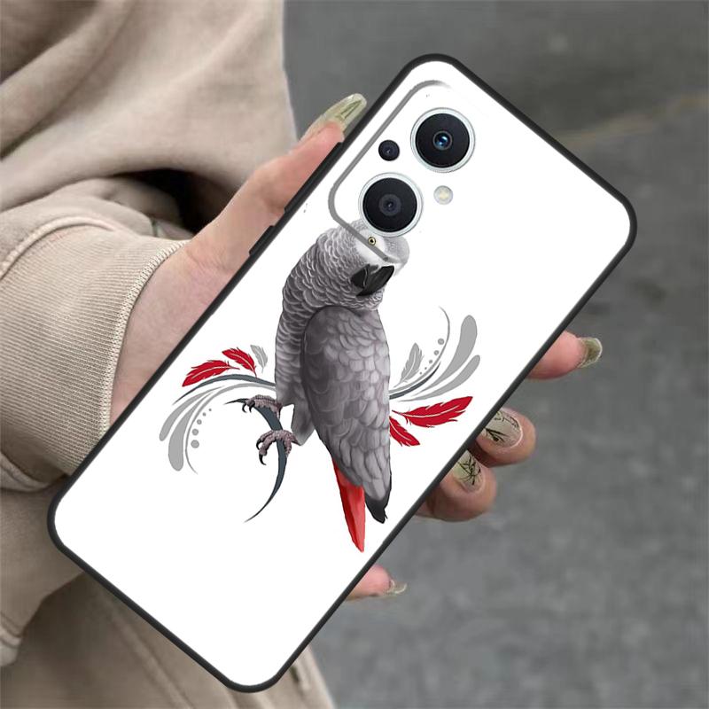 African Grey Parrot Case For OPPO Reno 7 8 Lite 10 11 12 13 14 Pro 8T 12F 13F 14F OPPO Find X8 X6 X9 Pro Cover