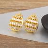 Nidin Classic New Design Waterdrop Shape Pave White/Colorful Zircon Stud Earrings For Women Light Luxury Ear Jewelry Accessories