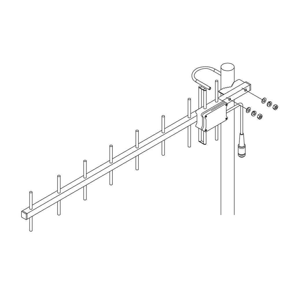 Natec 9 Element Yagi Antenna for Amateur Radio 1200MHz Band NY1200X9 1260MHz To 1300MHz NJ 30cm Coaxial (with Cable)