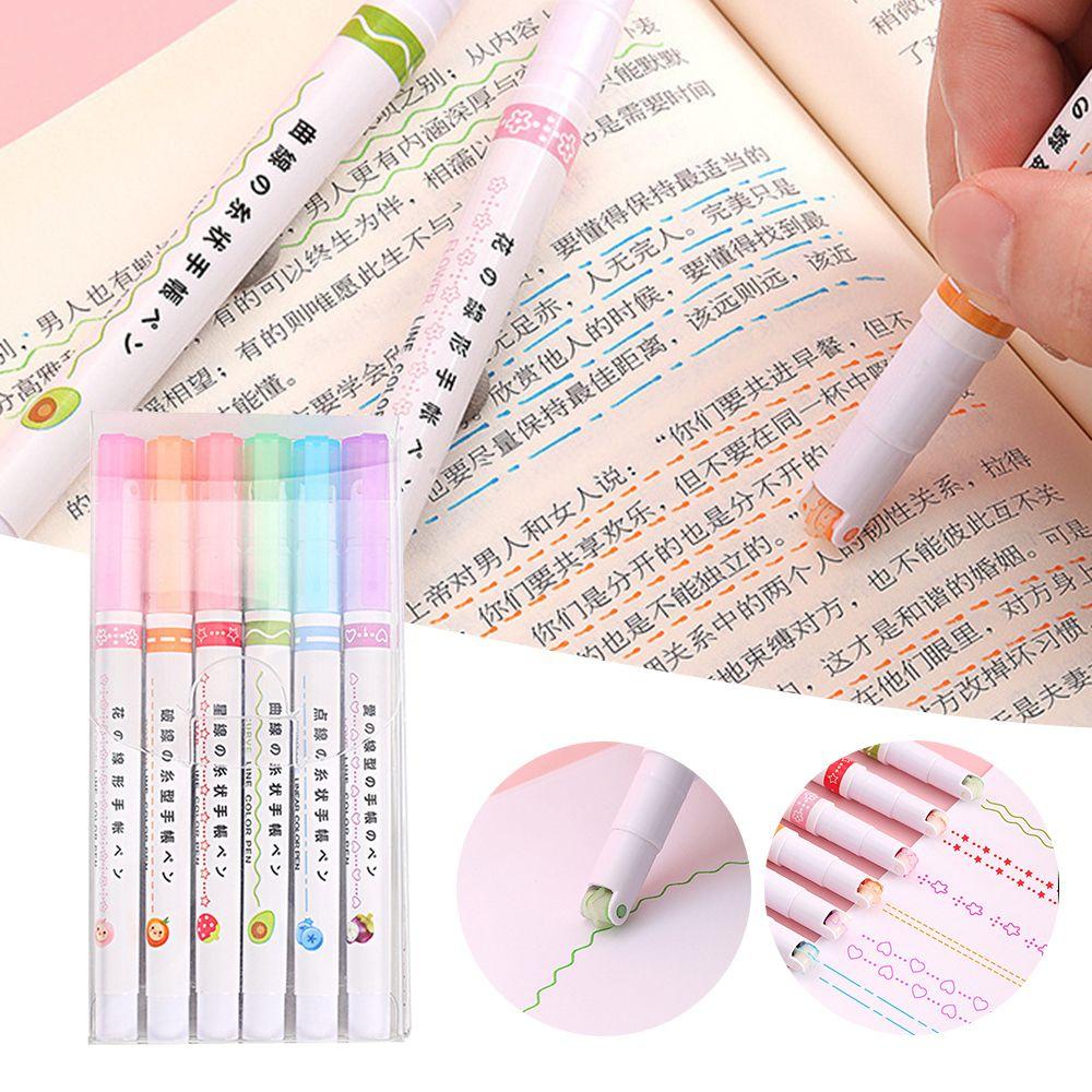 Tools Flower-shaped Highlighters Curve Highlighter Pen Multiple Shapes Integrated Markers Pen