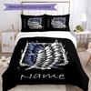 3pcs Custom Name Attack on Titan Bedding Set Duvet Cover Closure Includes 1 Duvet Cover & 2 Pillowcases for All Seasons Bedroom Decor