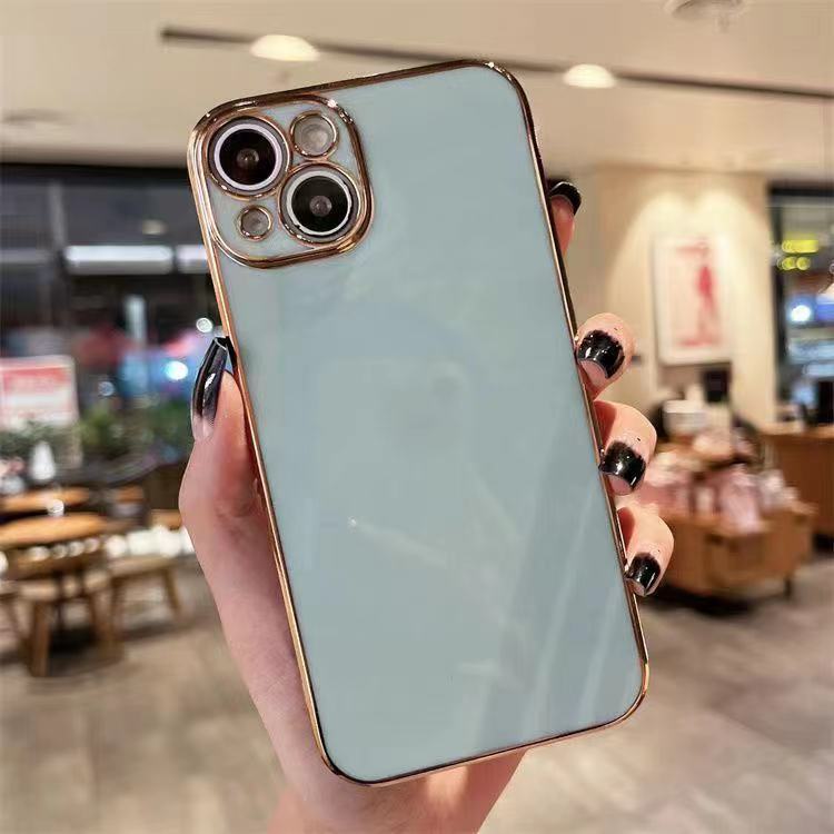 Подходит для чехла для телефона Apple 14PRO, Прямоугольный 6D Гальванизированный 15Promax Полное покрытие Противоударный Чехол с точным отверстием Xsmax