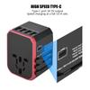 Универсальный дорожный адаптер-вилка 4 порта USB Тип C розетки конвертер для (красный)
