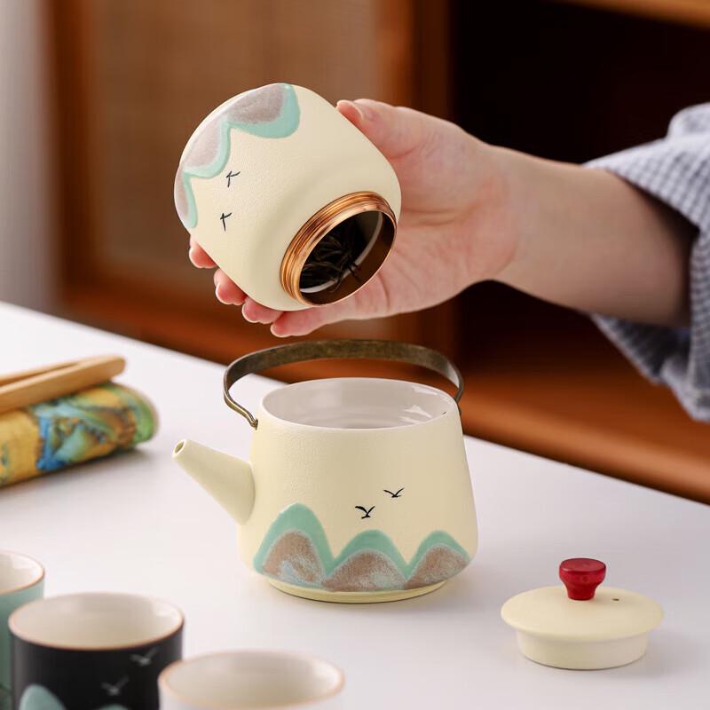 Hand-Painted Ceramic Teapot Tea Set