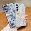 Прозрачный чехол для телефона с цветочным узором для Samsung Galaxy S26 S25 S24 S23 S22 Ultra S25 Edge S24 FE Прозрачный кошелек с карманом для карт