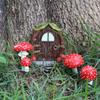 Terrarium Decor Miniature Fairy Gnome Home Door and Mushroom Glow In The Dark Miniature Mushroom House for Trees Decoration