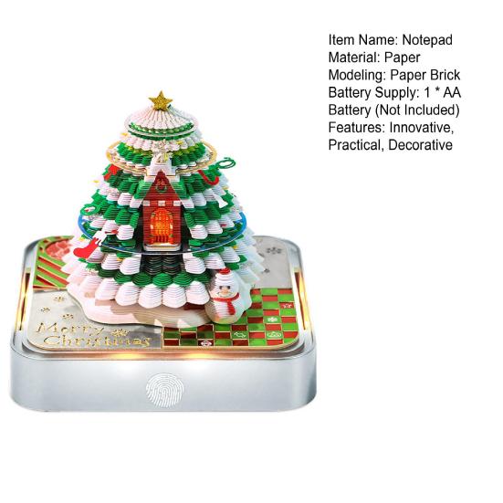 3D Paper Sculpture Calendar 2026 Daily Tear-Off Notepad with Tree House Design Desktop Organizer Decorative Gift for Office Home Use