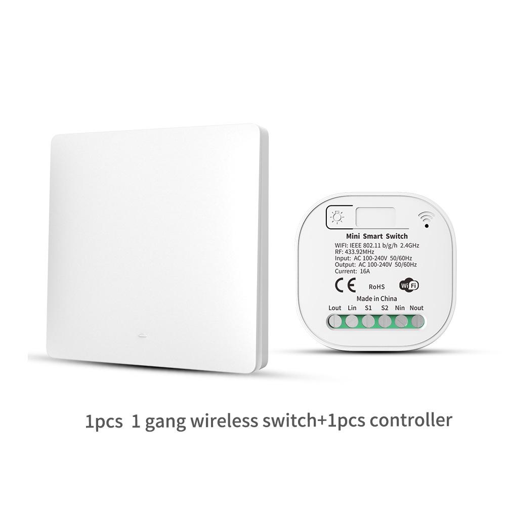 Tuya WiFi Smart Switch с голосовым управлением Alexa — беспроводной, автономный, скрытый дистанционный переключатель с двумя органами управления