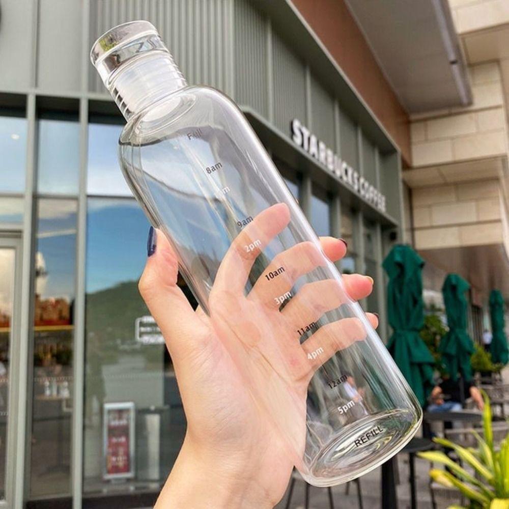 Leakproof Water Bottle Plastic Travel Kettle Fashion Time Scale Drinking Cup