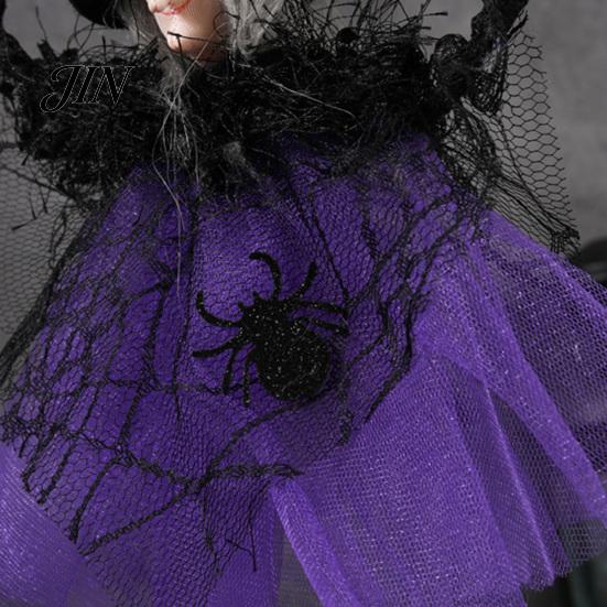 Halloween Party Decoration Witch Doll Decoration, Spooky Ghost Pumpkin Hanging with Gauze Skirt for Indoor Outdoor Decor Seasonal Ornament