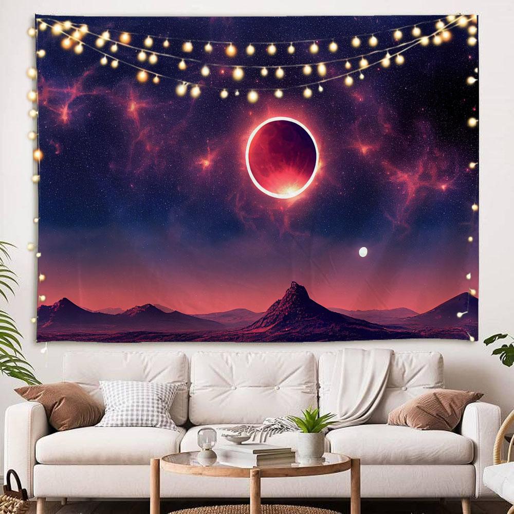 Elegant Starry Sky Tapestry - Vibrant Galaxy Design Art Wall Hanging Fabric, Soft Polyester Fabric, Aesthetic Home Decoration