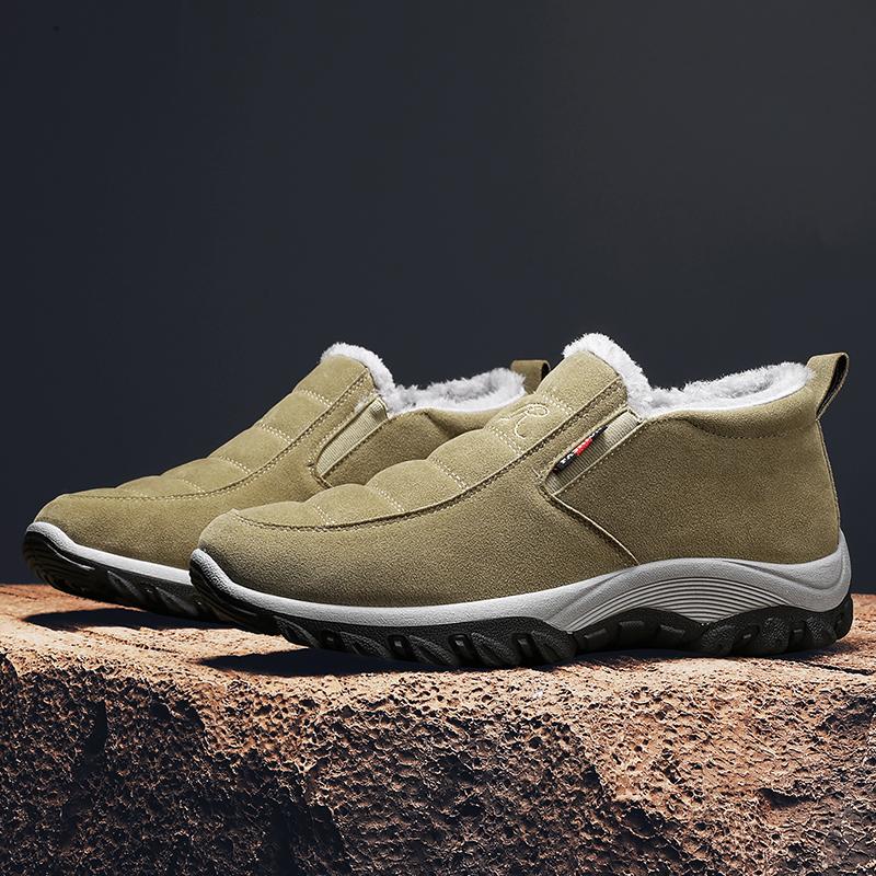 Мужские повседневные ботильоны слипоны Теплый мех Удобные кроссовки Нескользящие Ботас Мужская обувь Зимние сапоги для снега