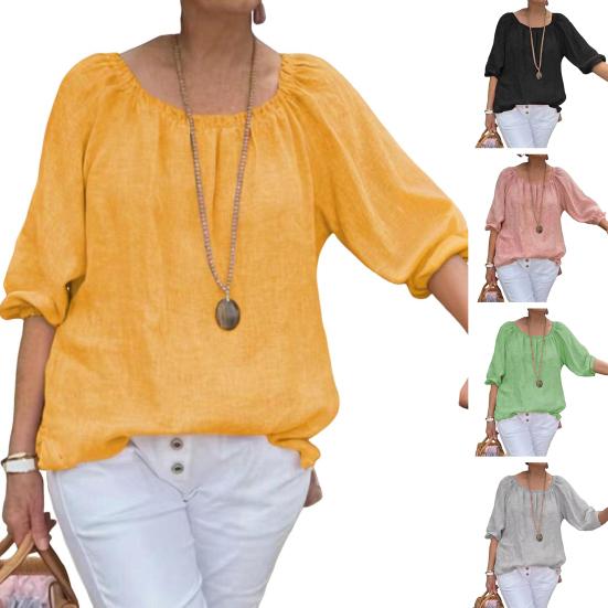 Женские топы с круглым вырезом и коротким рукавом, свободный крой, повседневные топы, однотонные, дышащие, легкие футболки