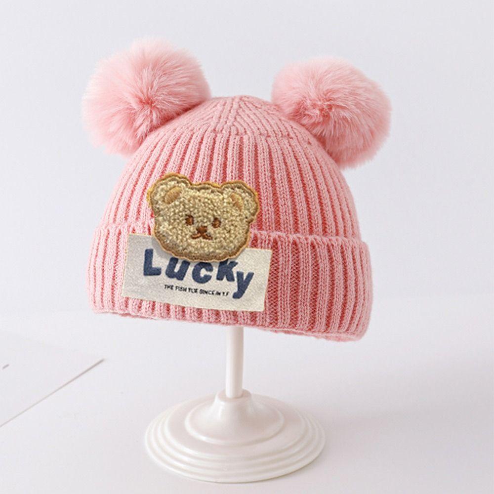 Winter Newborn Ear Protection Hat Warm Children Earmuffs Cap Cute Baby Beanies with Pop