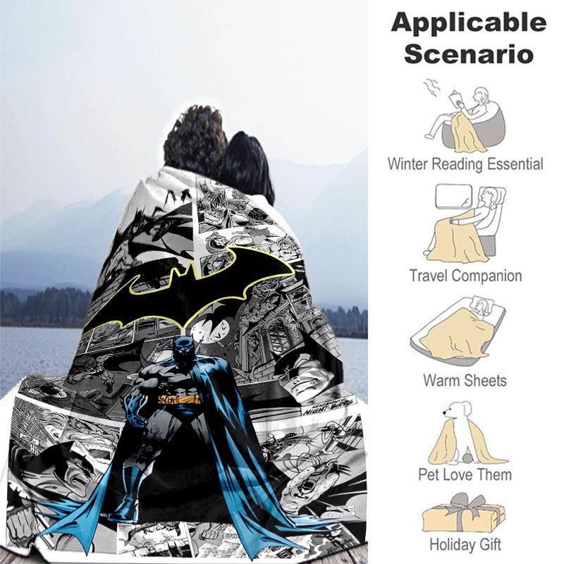 1pc Batman: The Long Halloween Cartoon Blanket,Portable Throw for Travel & Camping, All Season Cozy Blanket,Ideal Gift