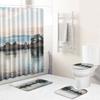 Scenic Shower Curtain Floor Mat Combination Four-Piece Set Bathroom Toilet Carpet Shower Room Mat Doormat