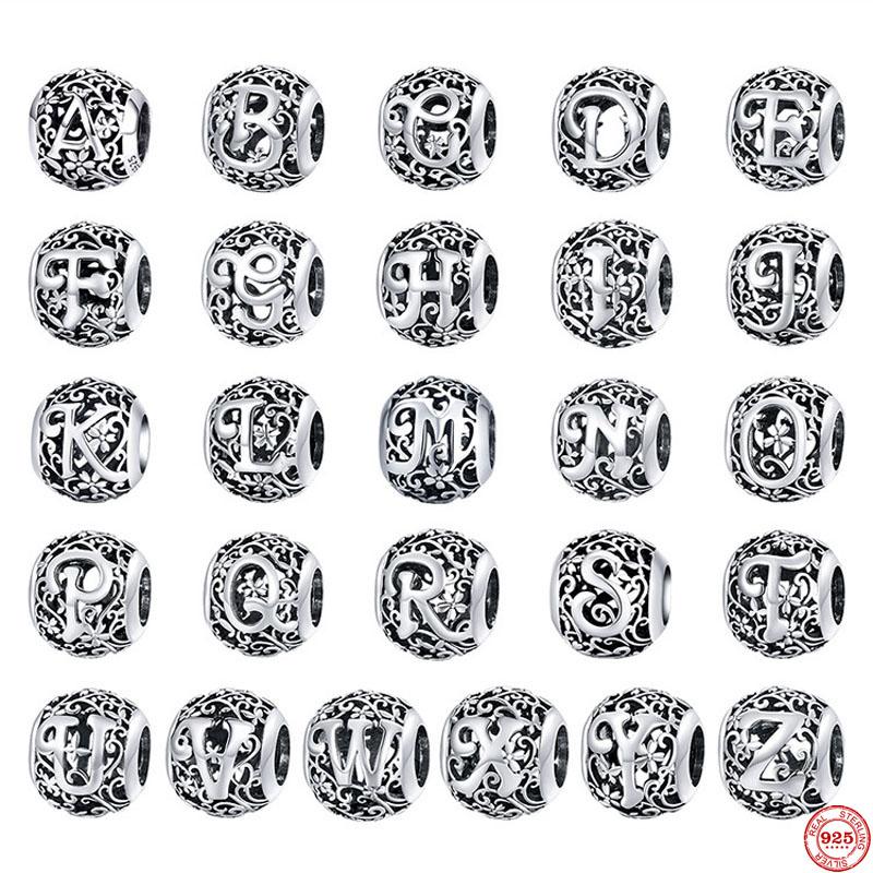 2022 New Initial Letter A To Z Diy Fine Beads Fit Original Charms Silver 925 Bracelet Jewelry