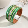 Multi-Strand Gradient Leather Bracelet Women With Magnetic Clasp PU Wristband In Fashionable Colors