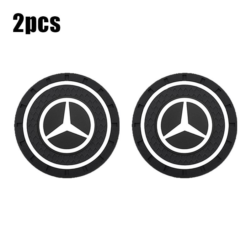 CRA1 Car Coasters Water Cup Slots Non-Slip Mat For Mercedes Benz W203 W205 W204 W221 W222 W212 W210 W211 Anti-skid Coaster Accessory