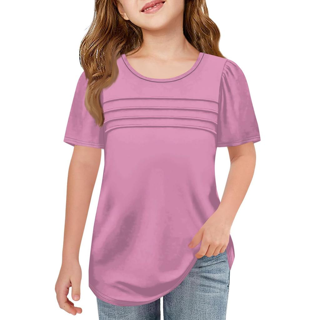 Детские футболки с короткими рукавами и круглым воротником, футболка для отдыха на лето