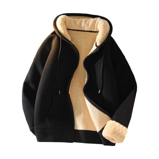 Мужская толстовка с капюшоном на осень-зиму с толстой флисовой подкладкой, с длинными рукавами и карманами, однотонная, свободная, эластичная, с манжетами, на шнурке, спортивная куртка для пары