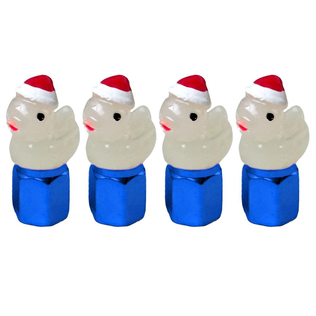 4Pcs Christmas Duck Glow in The Dark Tire Valve Caps Auto Tire Valve Stem Caps Tire Air Valve Caps for Cars Motorcycles Bicycles